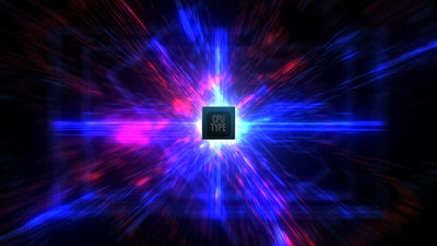 CPU Computer Digital Motherboard Tech Glowing Title Intro