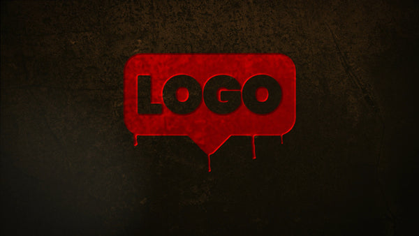 Cartoon Blood Drip Horror Logo Reveal