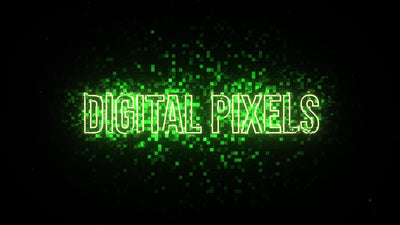 Digital Pixel Fade Outline Text Title Intro