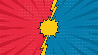 Versus Cartoon Figth VS Battle Blue Red Animated Background