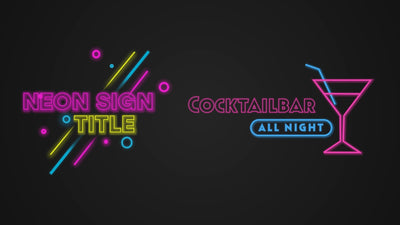 Neon Glowing Sign Text Light Panel Lower Third 01