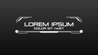 HUD Sci-Fi Futuristic Animated Title Emblem Neon Solo 03
