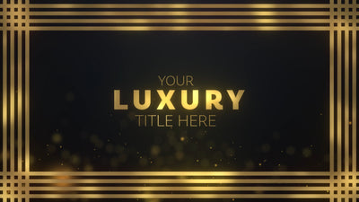 Luxury Golden Border Rectangle Particles Title Intro