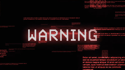 Digital Zoom In Warning Glowing CRT Old VHS Style Title