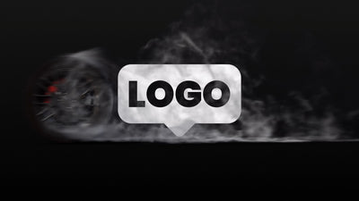 Racing Wheel Fast Tire Smore Burnout Logo Reveal
