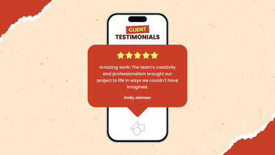 Mobile Testimonial Review Clean Tear Paper Modern