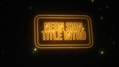 Dark Starfield Neon Sign Text Title Intro
