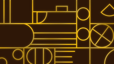 Elegant Gold Border Outline Mosaic Grid Looping Background