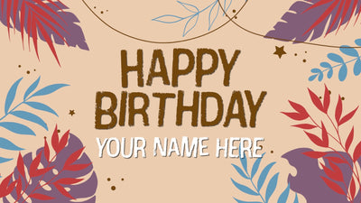 Birthday Jungle Animated Card Leaves Nature Anniversary Invite