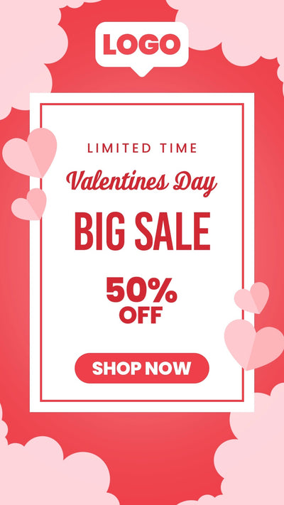 Valentine Story Promo Advertisement sale Love Pink Heart 03