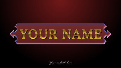 Medieval Name Plate Golden Text Fancy Title Intro