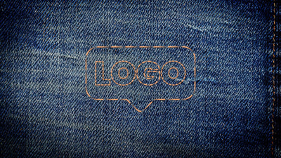 Denim Jeans Cloth Sewing Logo Reveal