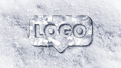 Snowy Cold Shiver Metal Icon Snow Particles Logo Reveal