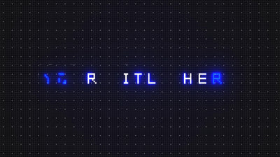 Glow Glitch Grid Dots Text Reveal Digital Computer Distortion Title