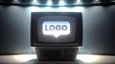 Old School VHS TV Zoom In Logo Reveal