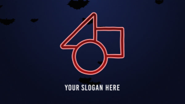 Horror 8 Bit Game Flying Bats Grunge Logo Reveal
