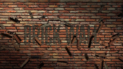 Brick Wall Breaking Open Text Reveal Title Intro
