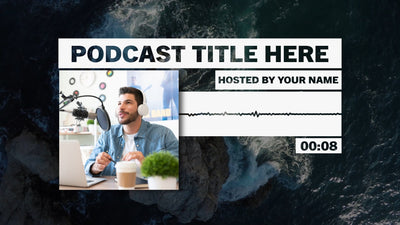 Modern Box Text Podcast Audio Wave Hour Template