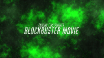 Blockbuster Grunge Explosion Green Movie Trailer Title Intro