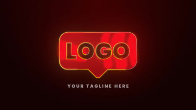 Neon Glow Outline Modern Bright Metal Reflection Logo Reveal