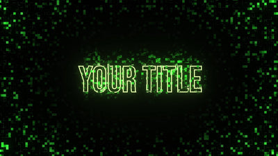 Digital Glitch Block Particles Text Title Intro