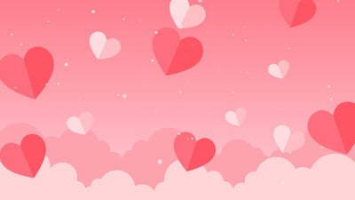 Love Romantic Falling Hearts In Clouds Particles Background