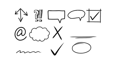 Animated Scribble Elements Arrow Checkmark Text Bubble Line