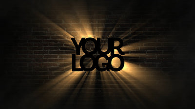 Brick Wall Light Ray Shiny Through Logo Text Glow Reveal
