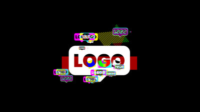 RGB Glitchy Shapes Logo Reveal