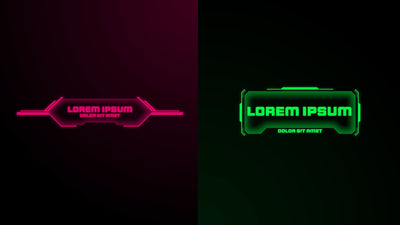 HUD Sci-Fi Futuristic Animated Title Emblem Neon Light 03