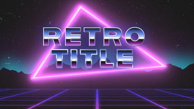 Retro Grid Mountain Old School Synthwave Gradient Title Intro