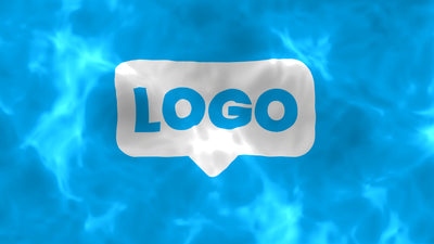 Water Wave Surfing Icon Displacement Logo Reveal