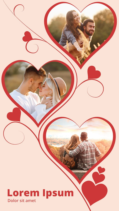 Romantic Valentine Love Social Media Post Couple Hearts 01