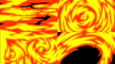 Hand Drawn Fire Element Transition Smooth Anime Epic Pack 03