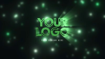 Green Light Ray Particles Bright Glow Light Logo Reveal