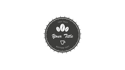 Grey Coffee Bean Barista Bar Clean Animated Emblem Title Card