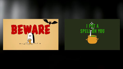 Scary Halloween Animated Drawing Title Card Collection 01