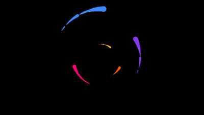 Colorful Drawn Line Circle Overlay Elements Design 02