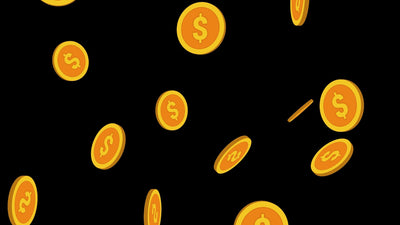 Coin Money Falling Simulation Overlay Cash Gold Cartoon Template