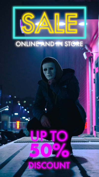 Neon Glowing Social Story Discount Variation 02