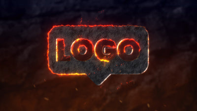 Elegant Dragon Rocky Glowing Fire Shiny Logo Reveal
