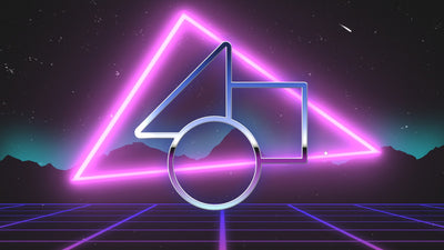 Retro Grid Mountain Old School Synthwave Gradient Logo Reveal