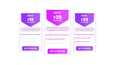 Pricing Table Options Modern Infographic
