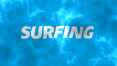 Water Wave Surfing Text Displacement Title Intro