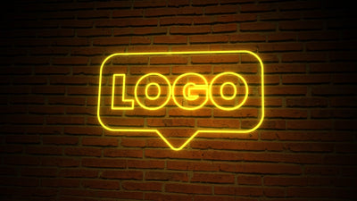 Epic Neon Glow Wall Brick Logo Reveal
