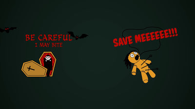 Scary Halloween Animated Drawing Title Card Collection 03