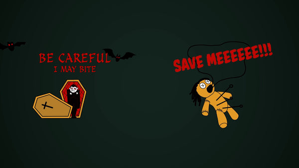 Scary Halloween Animated Drawing Title Card Collection 03
