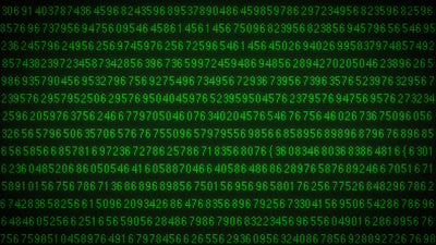 Encrypted Data Hack Full Screen Numbers Background
