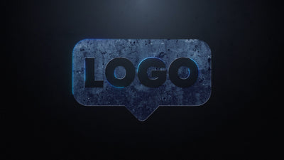 Grunge Laser Metal Steel Icon Logo Reveal Variation 02
