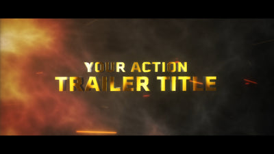 Blockbuster Movie Metalic Golden Text Trailer Storm Fire Title Intro